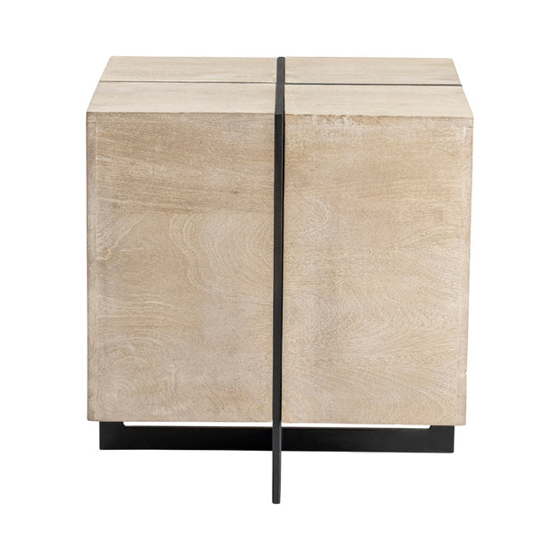 Crestview Collection Rivera White Wash Square Mango Wood End Table