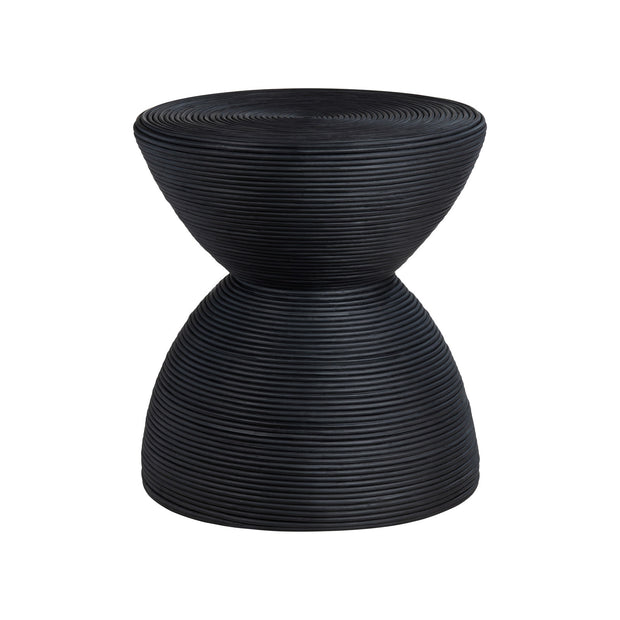 Crestview Collection Bengali Matte Black Rattan End Table