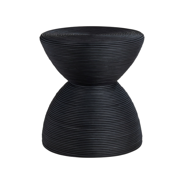 Crestview Collection Bengali Matte Black Rattan End Table