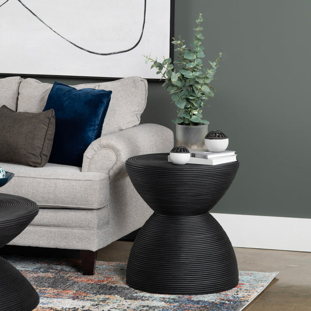 Crestview Collection Bengali Matte Black Rattan End Table