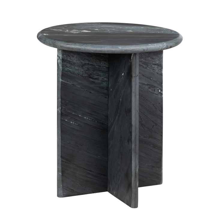 Crestview Collection Noir Marble Round End Table