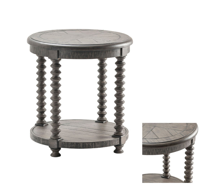Crestview Collection Charleston Turned Leg Round  End Table