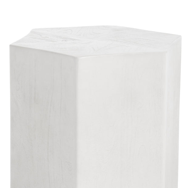 Crestview Collection Caspian Whitewashed Mango Wood Modern End Table