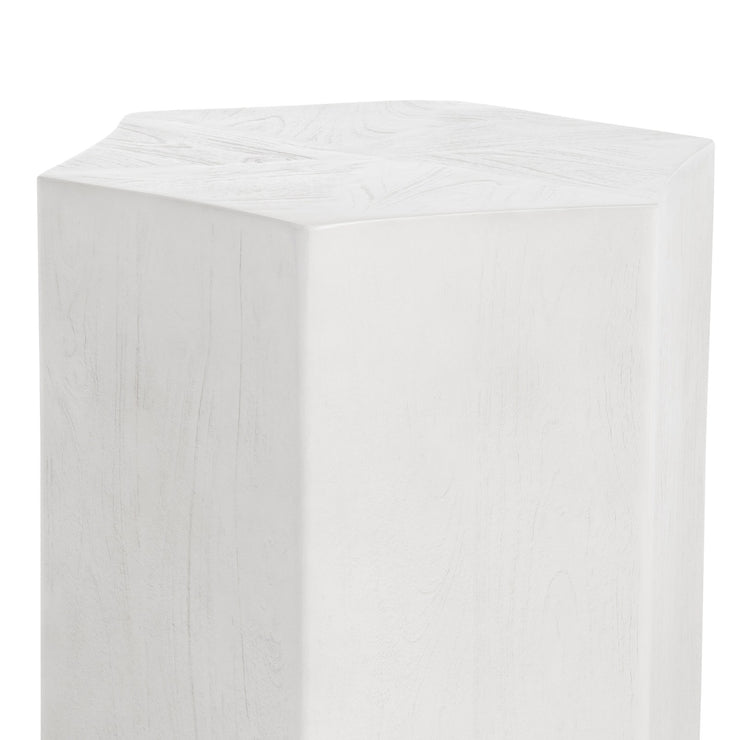 Crestview Collection Caspian Whitewashed Mango Wood Modern End Table