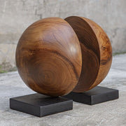 Uttermost Teak And Noir Set Of Two Bookends