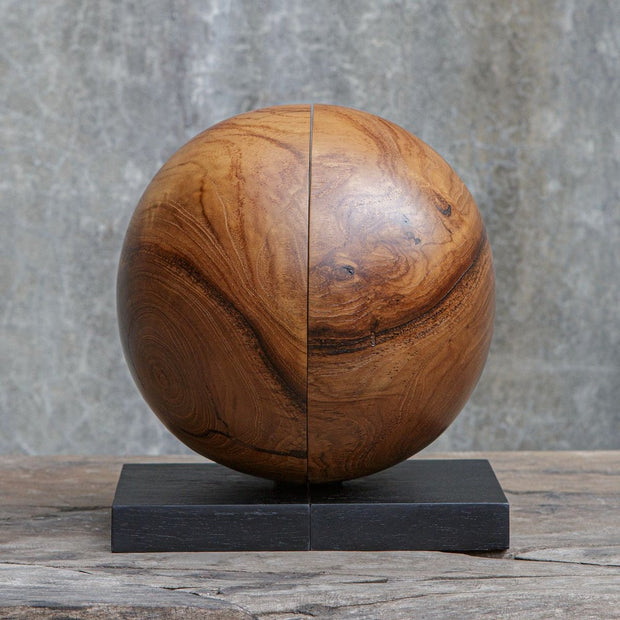 Uttermost Teak And Noir Set Of Two Bookends
