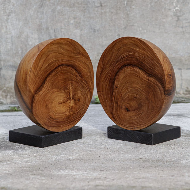 Uttermost Teak And Noir Set Of Two Bookends