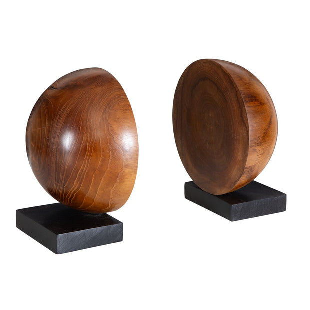 Uttermost Teak And Noir Set Of Two Bookends