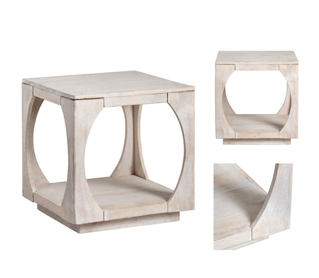 Crestview Collection Apollo Whitewashed Mango Wood End Table