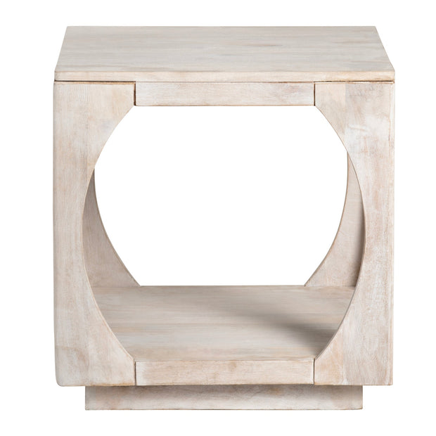 Crestview Collection Apollo Whitewashed Mango Wood End Table