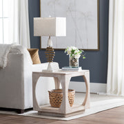 Crestview Collection Apollo Whitewashed Mango Wood End Table