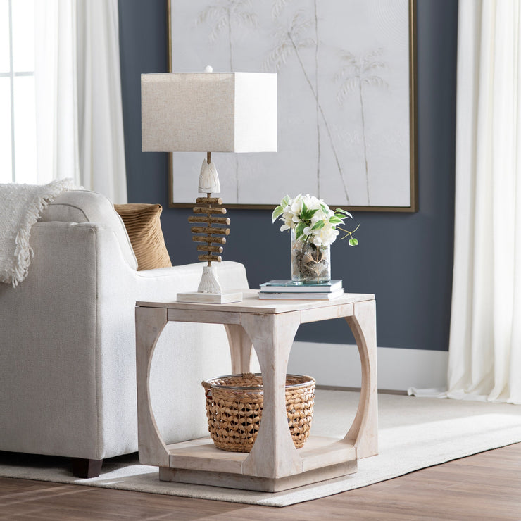 Crestview Collection Apollo Whitewashed Mango Wood End Table