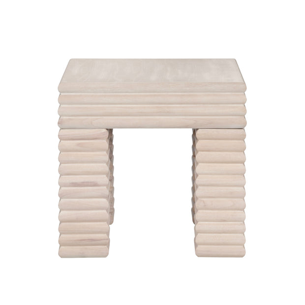 Crestview Collection Piper Fluted Wood End Table
