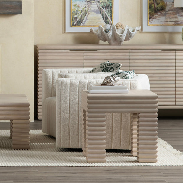 Crestview Collection Piper Fluted Wood End Table