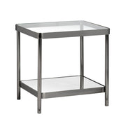 Crestview Collection Lowery Glass and Black Metal End Table