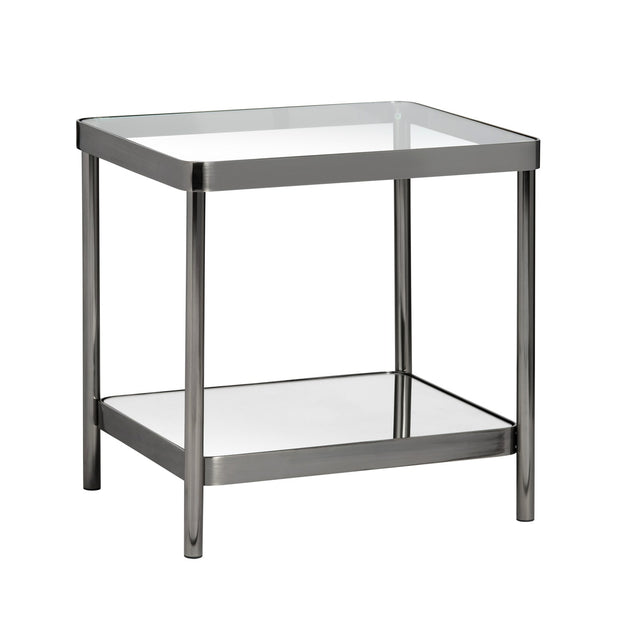 Crestview Collection Lowery Glass and Black Metal End Table