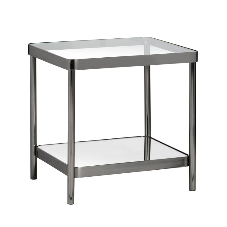 Crestview Collection Lowery Glass and Black Metal End Table