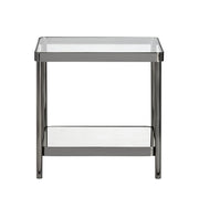 Crestview Collection Lowery Glass and Black Metal End Table