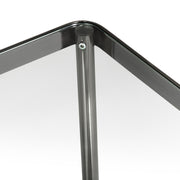 Crestview Collection Lowery Glass and Black Metal End Table