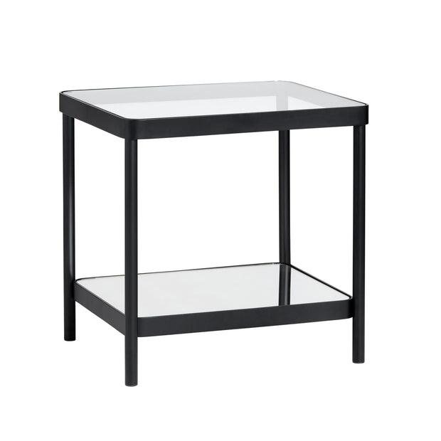 Crestview Collection Ellison Glass and Black Metal End Table