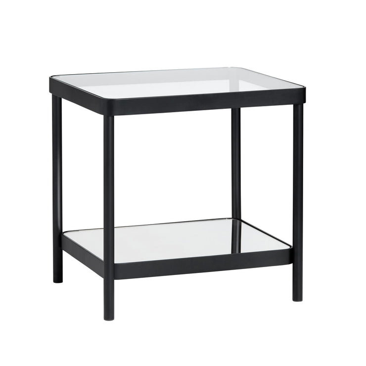Crestview Collection Ellison Glass and Black Metal End Table