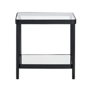 Crestview Collection Ellison Glass and Black Metal End Table