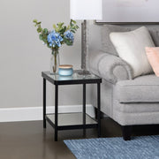 Crestview Collection Ellison Glass and Black Metal End Table