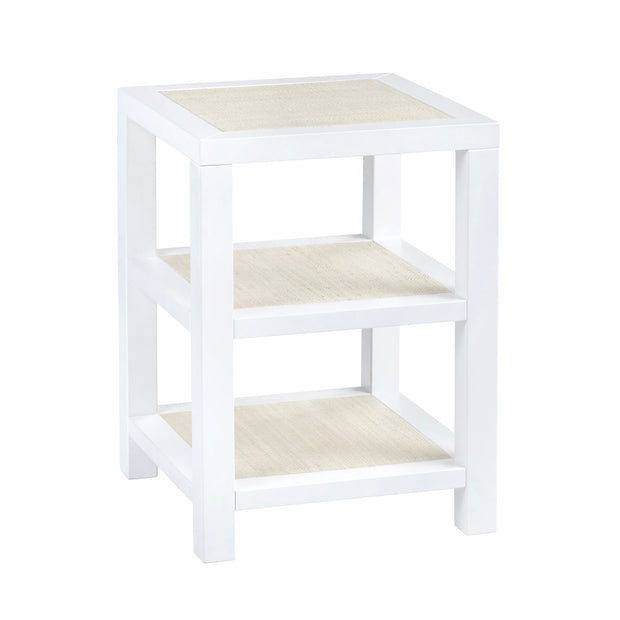 Crestview Collection Sandy Shores White Wood and Rattan End Table
