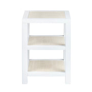 Crestview Collection Sandy Shores White Wood and Rattan End Table