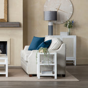 Crestview Collection Sandy Shores White Wood and Rattan End Table