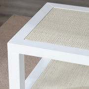 Crestview Collection Sandy Shores White Wood and Rattan End Table