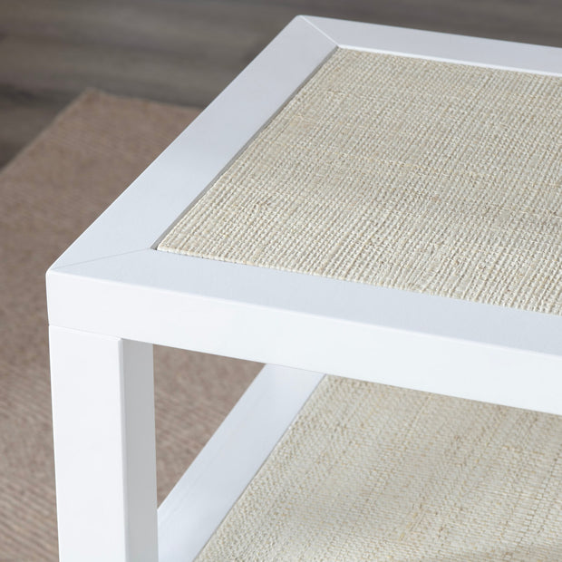 Crestview Collection Sandy Shores White Wood and Rattan End Table