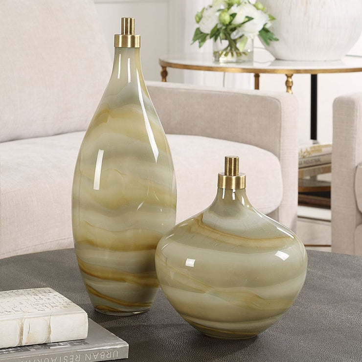 Uttermost Cascade Bottles Set Of Two