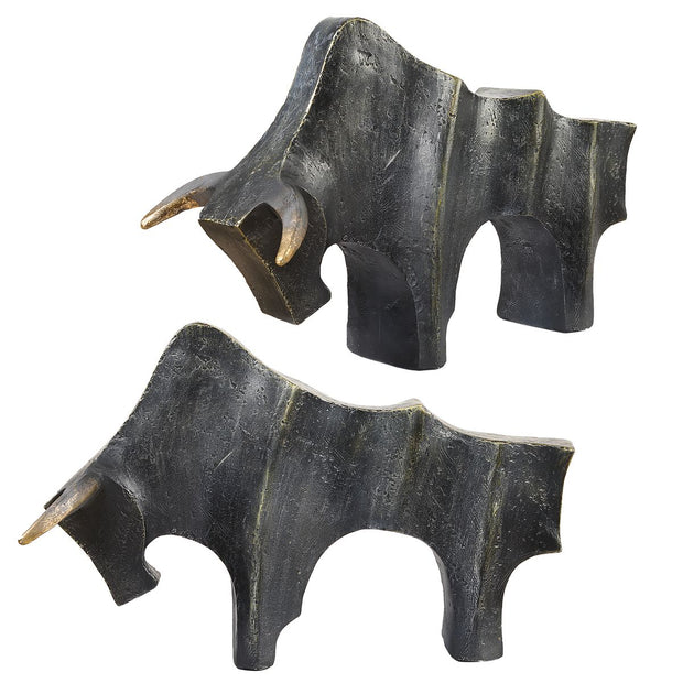 Uttermost Regal Bull Sculptures Set Of Two