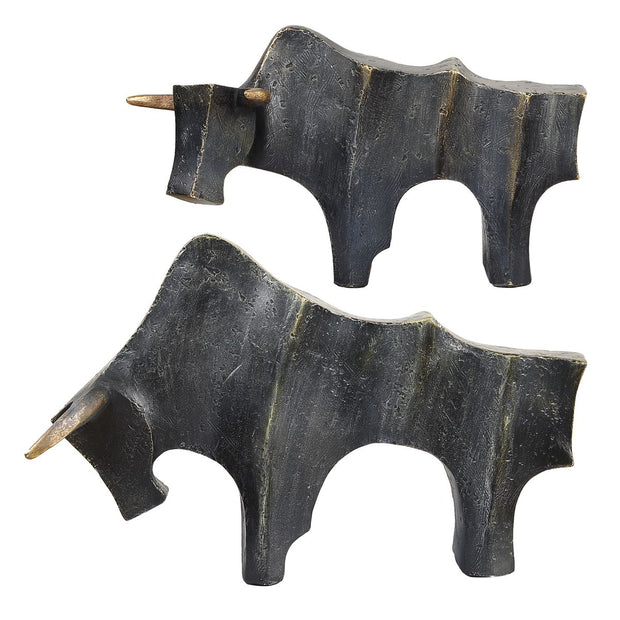 Uttermost Regal Bull Sculptures Set Of Two