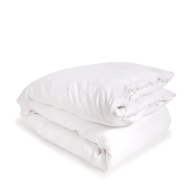 Pom Pom at Home Blair White Linen Duvet Cover