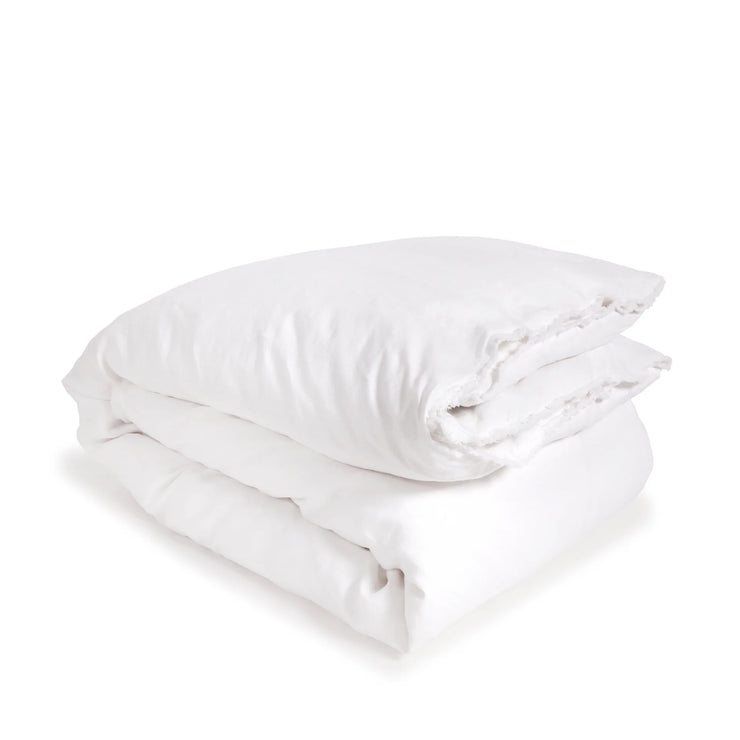 Pom Pom at Home Blair White Linen Duvet Cover