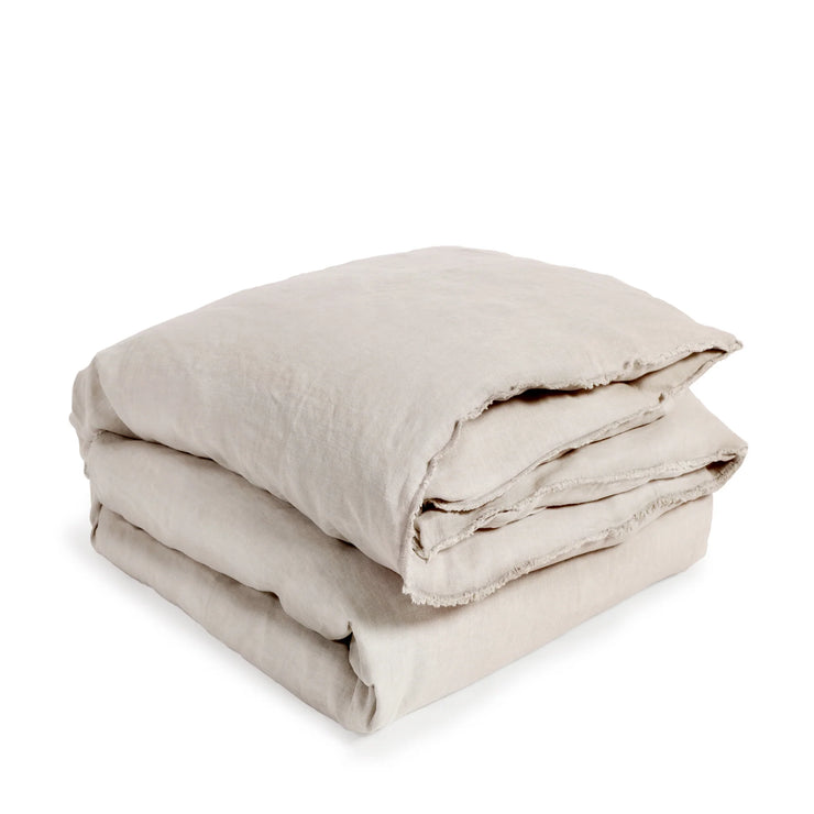 Pom Pom at Home Blair Taupe Linen Duvet Cover ~ Available in Queen and King Size