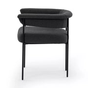 Four Hands Carrie Dining Chair ~ Fiqa Boucle Slate Upholstered Performance Fabric