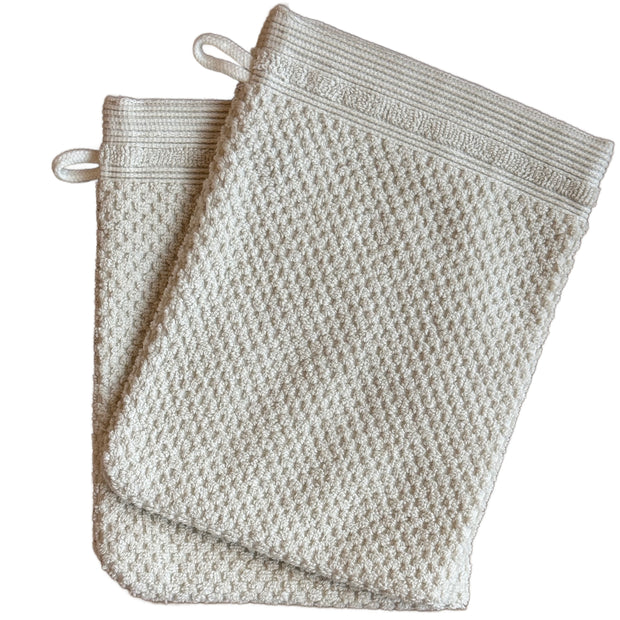 Anaya Home Serenity Cotton Soft Beige Wash Glove ~ Set of 2