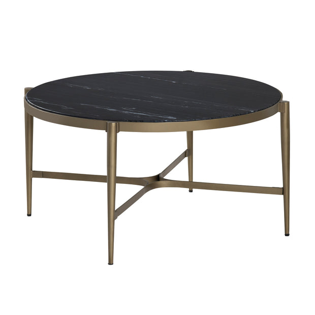 Crestview Collection Xander Natural Black Marble Coffee Table