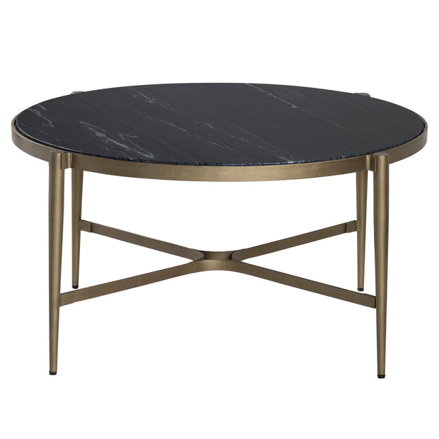 Crestview Collection Xander Natural Black Marble Coffee Table