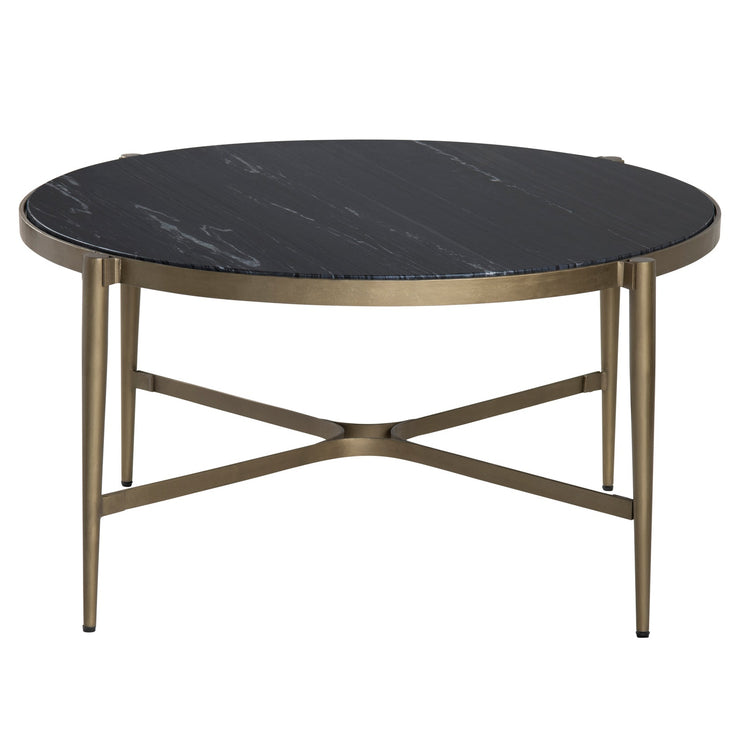 Crestview Collection Xander Natural Black Marble Coffee Table