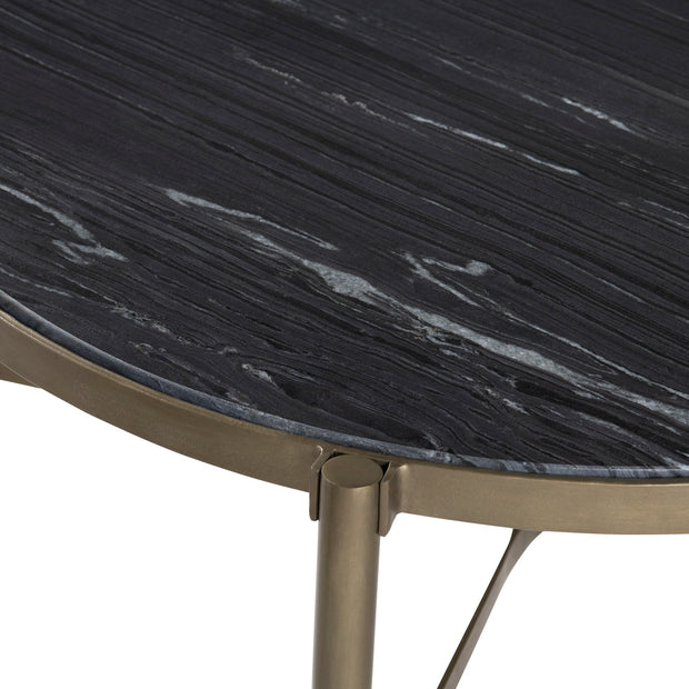 Crestview Collection Xander Natural Black Marble Coffee Table