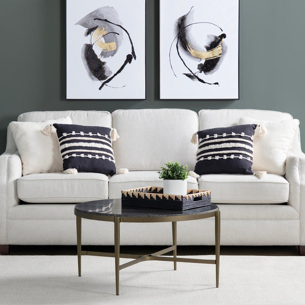Crestview Collection Xander Natural Black Marble Coffee Table