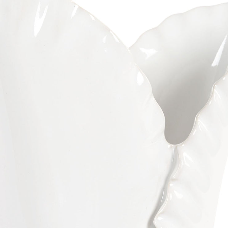 Uttermost Leafscape Set Of Two White Ceramic Vases