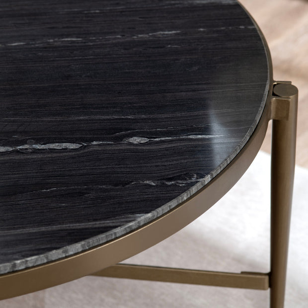 Crestview Collection Xander Natural Black Marble Coffee Table