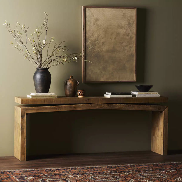 Four Hands Matthes Reclaimed Pine Console Table ~ Sierra Rustic Natural Wood Finish