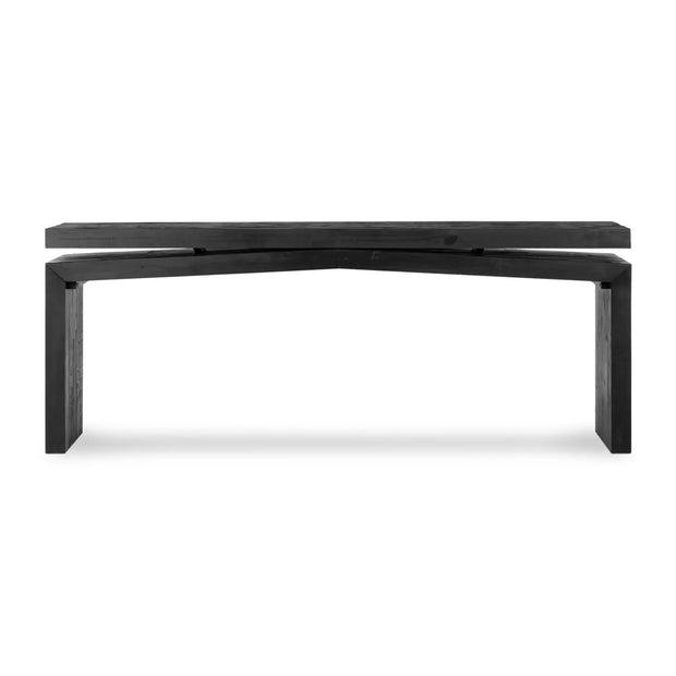 Four Hands Matthes Reclaimed Pine Console Table ~ Aged Black Pine Wood Finish