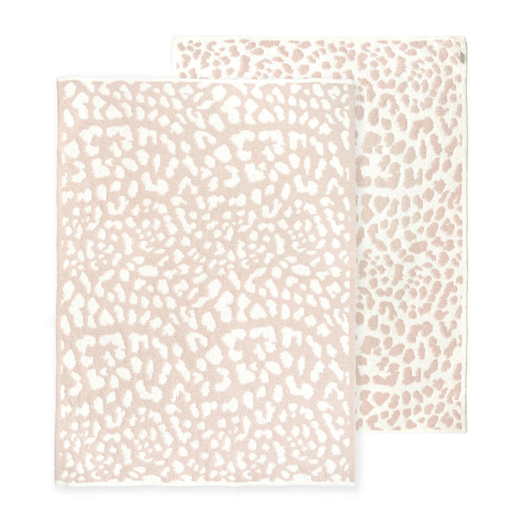 Kashwere Ultra Plush Ballet Pink and Creme Leopard Print Throw